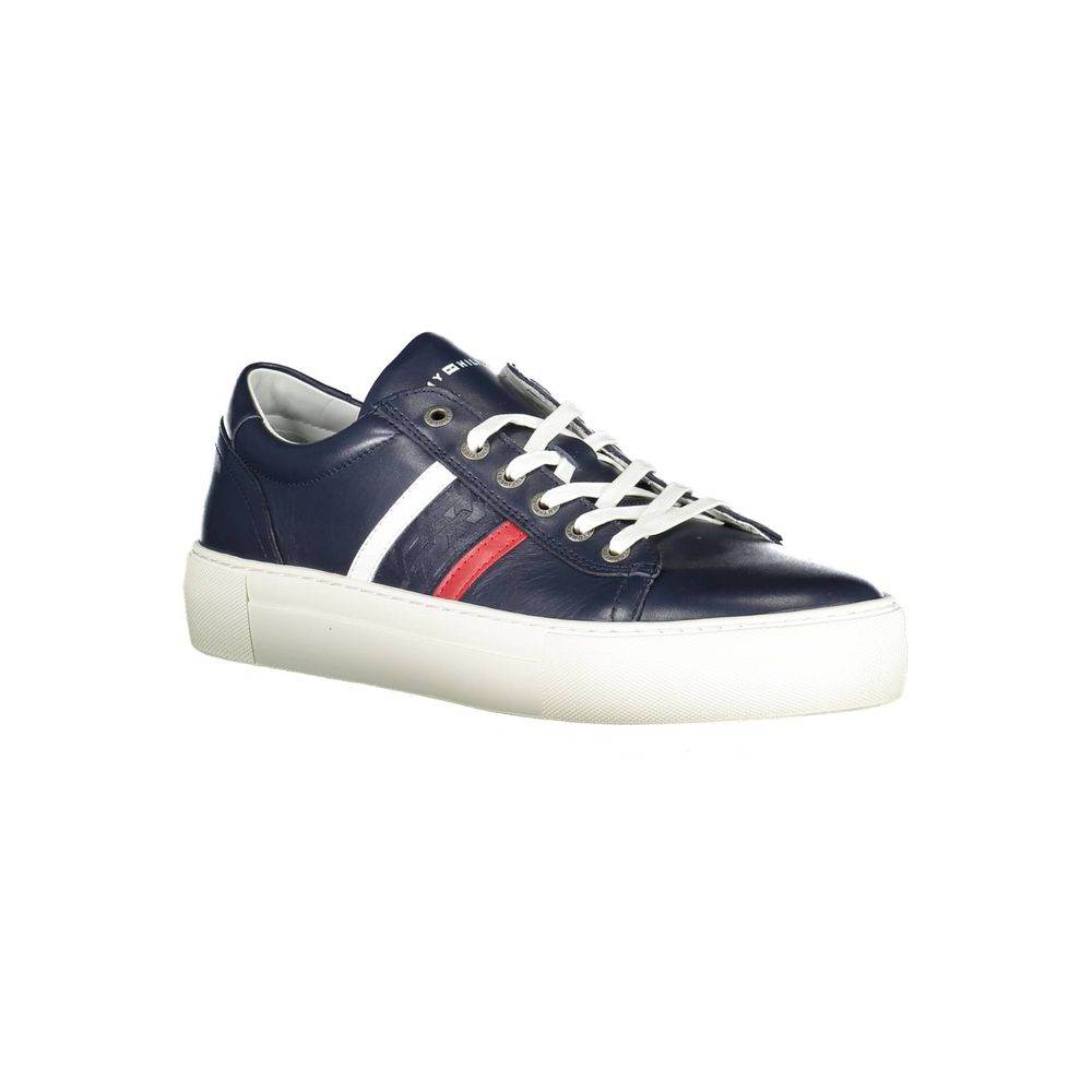 Tommy Hilfiger Blue Leather Men Sneaker - Hilstor