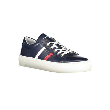 Tommy Hilfiger Blue Leather Men Sneaker - Hilstor