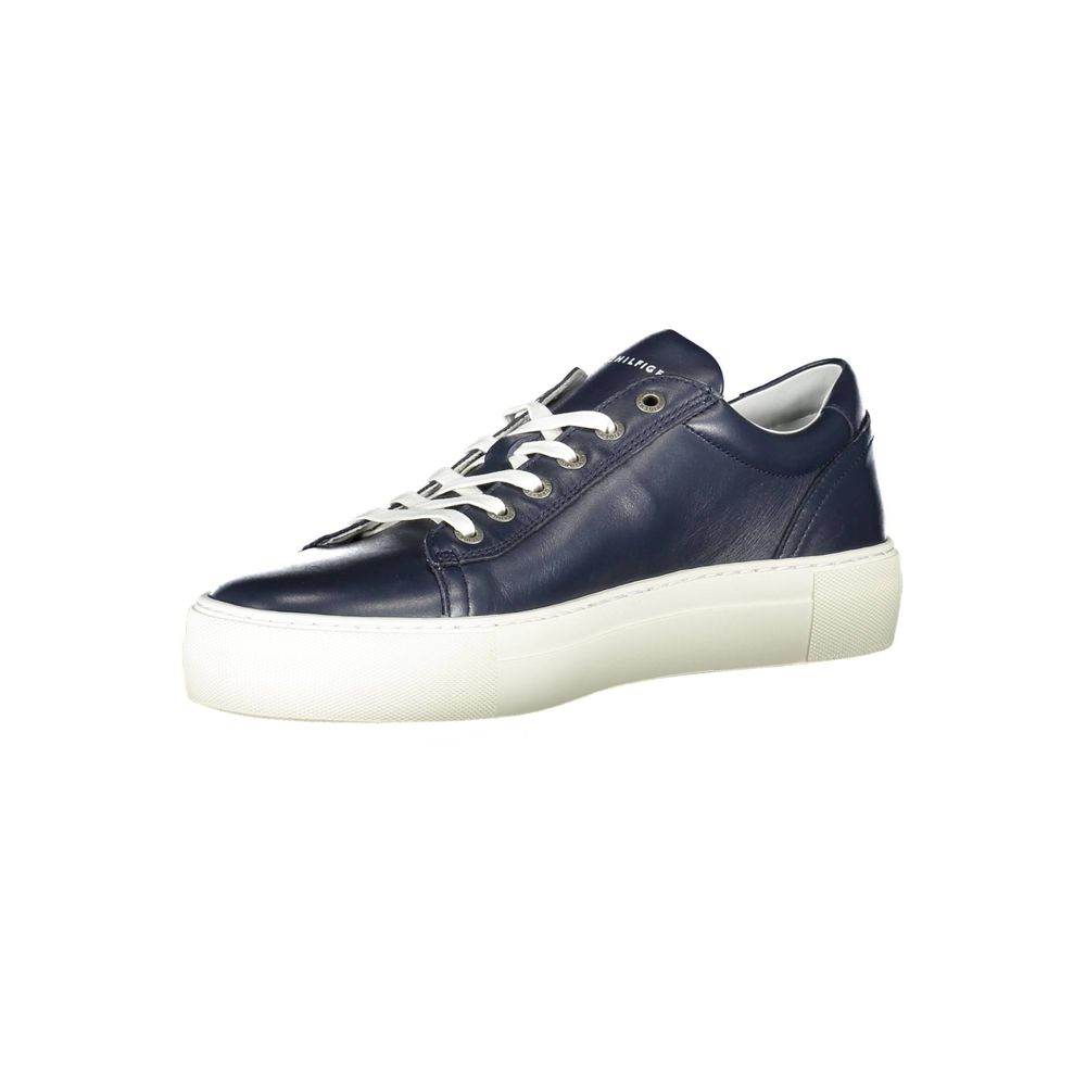 Tommy Hilfiger Blue Leather Men Sneaker - Hilstor
