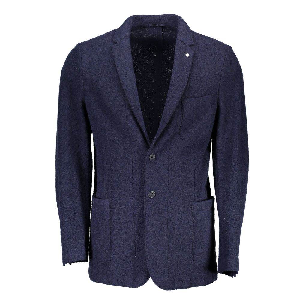 Gant Blue Wool Men Jacket - Hilstor