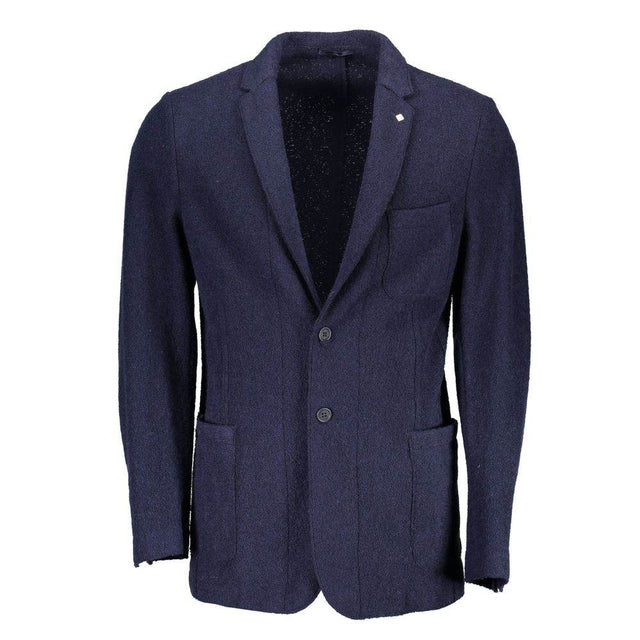 Gant Blue Wool Men Jacket - Hilstor