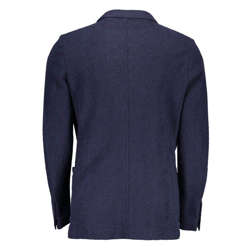 Gant Blue Wool Men Jacket - Hilstor