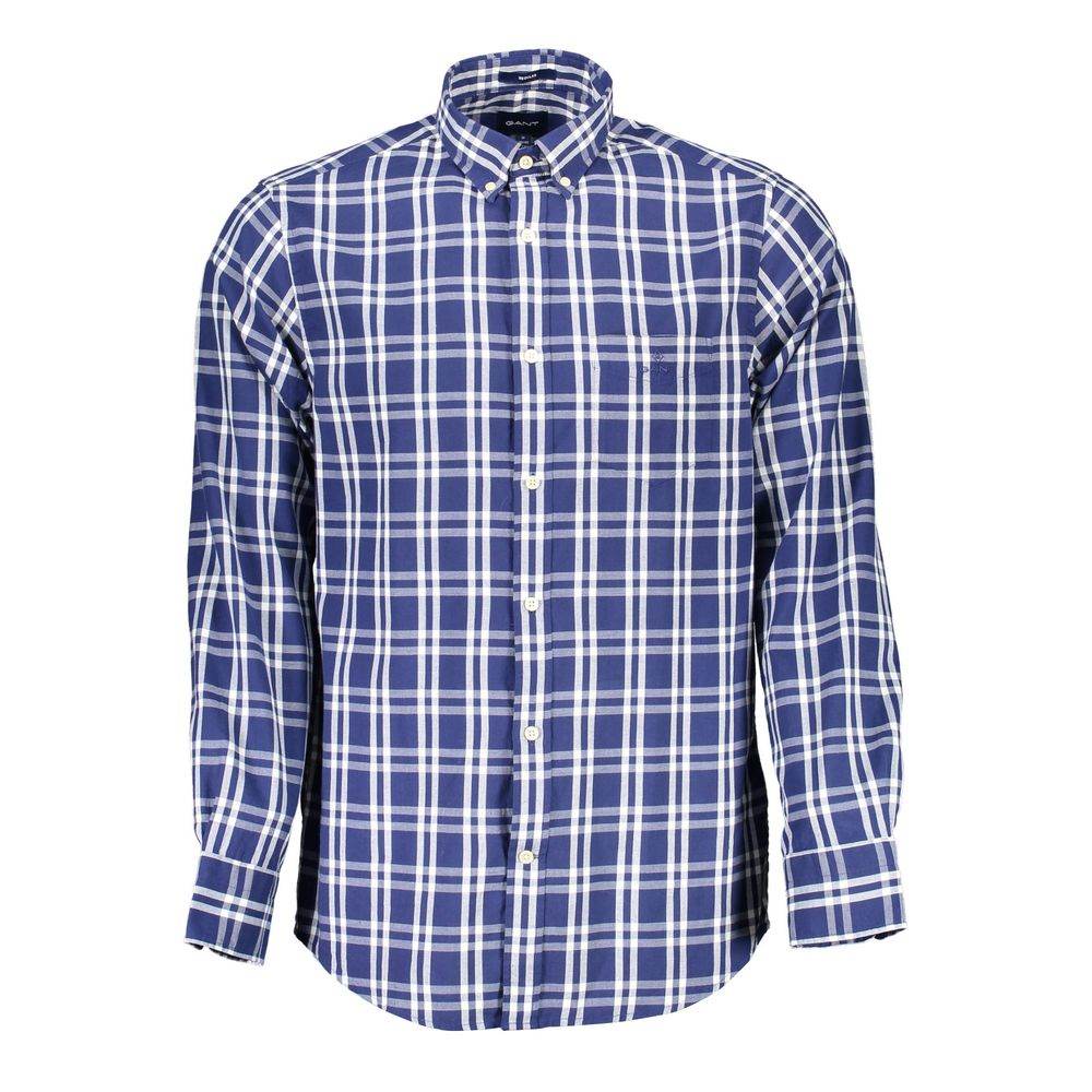 Gant Blue Cotton Men Shirt - Hilstor