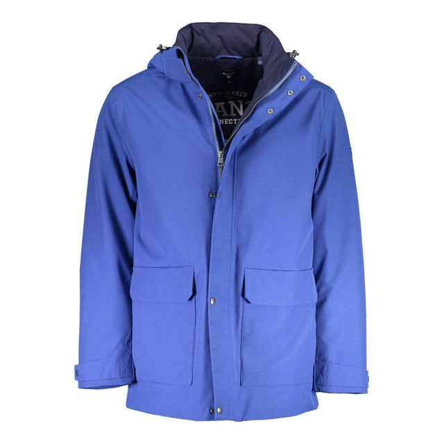 Gant Blue Cotton Men Jacket - Hilstor