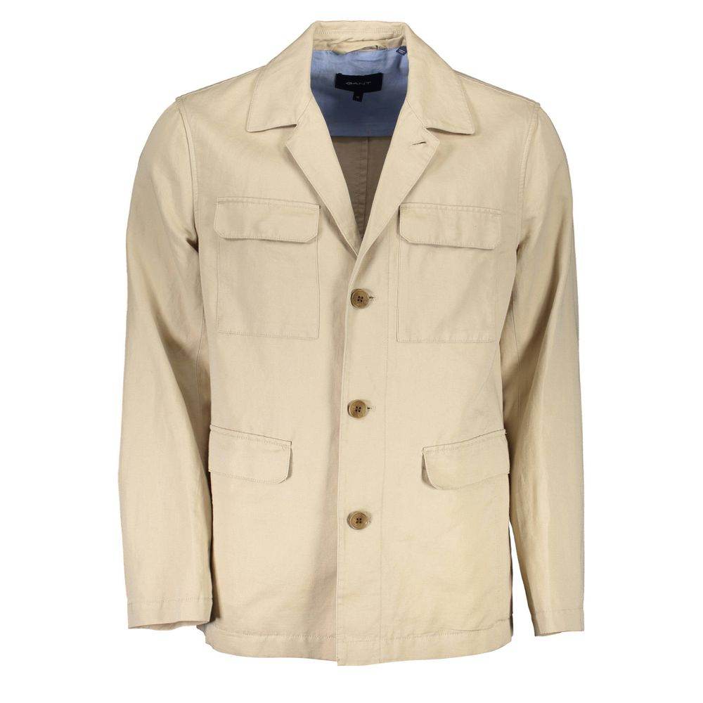 Gant Beige Cotton Men Jacket - Hilstor
