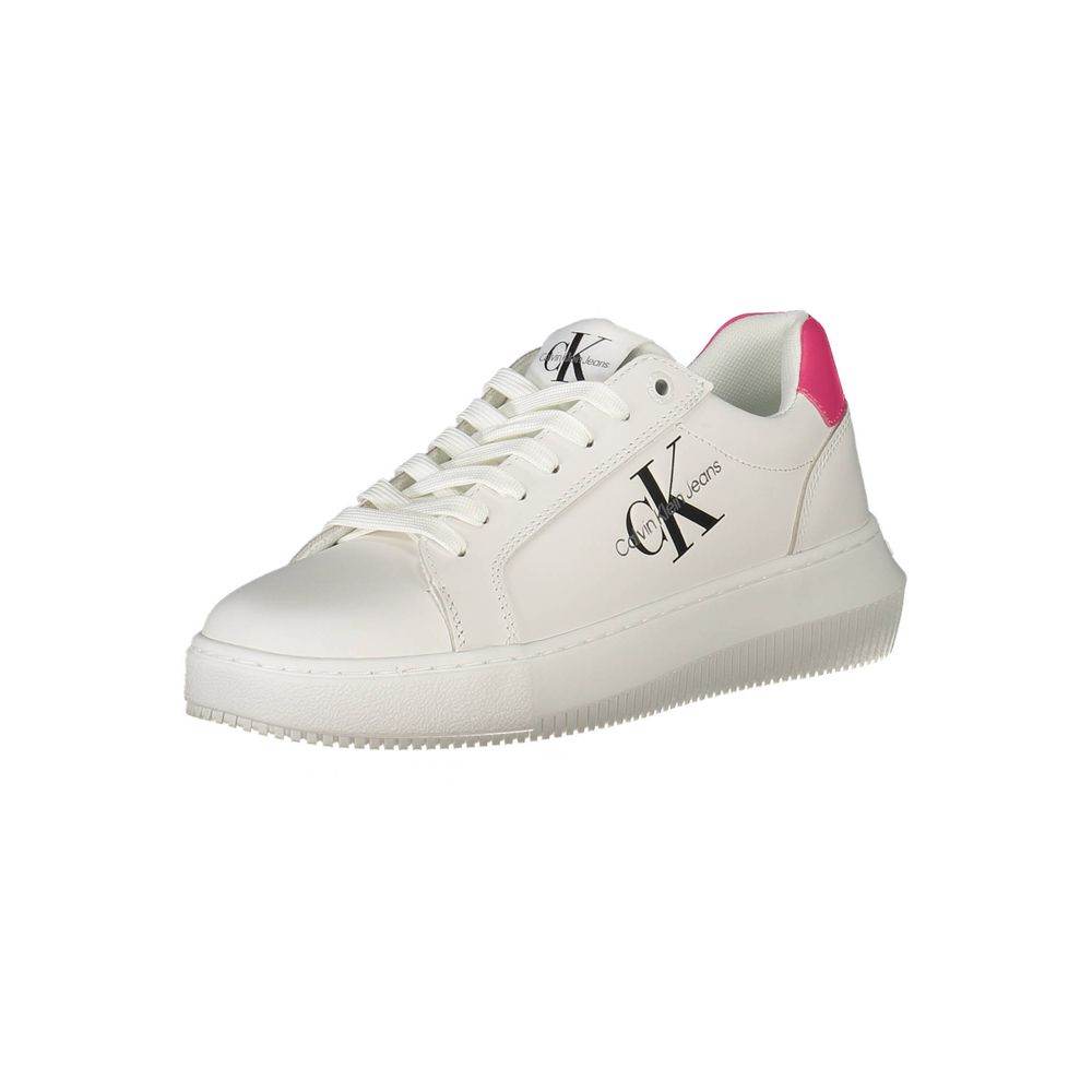 Calvin Klein White Leather Women Sneaker - Hilstor
