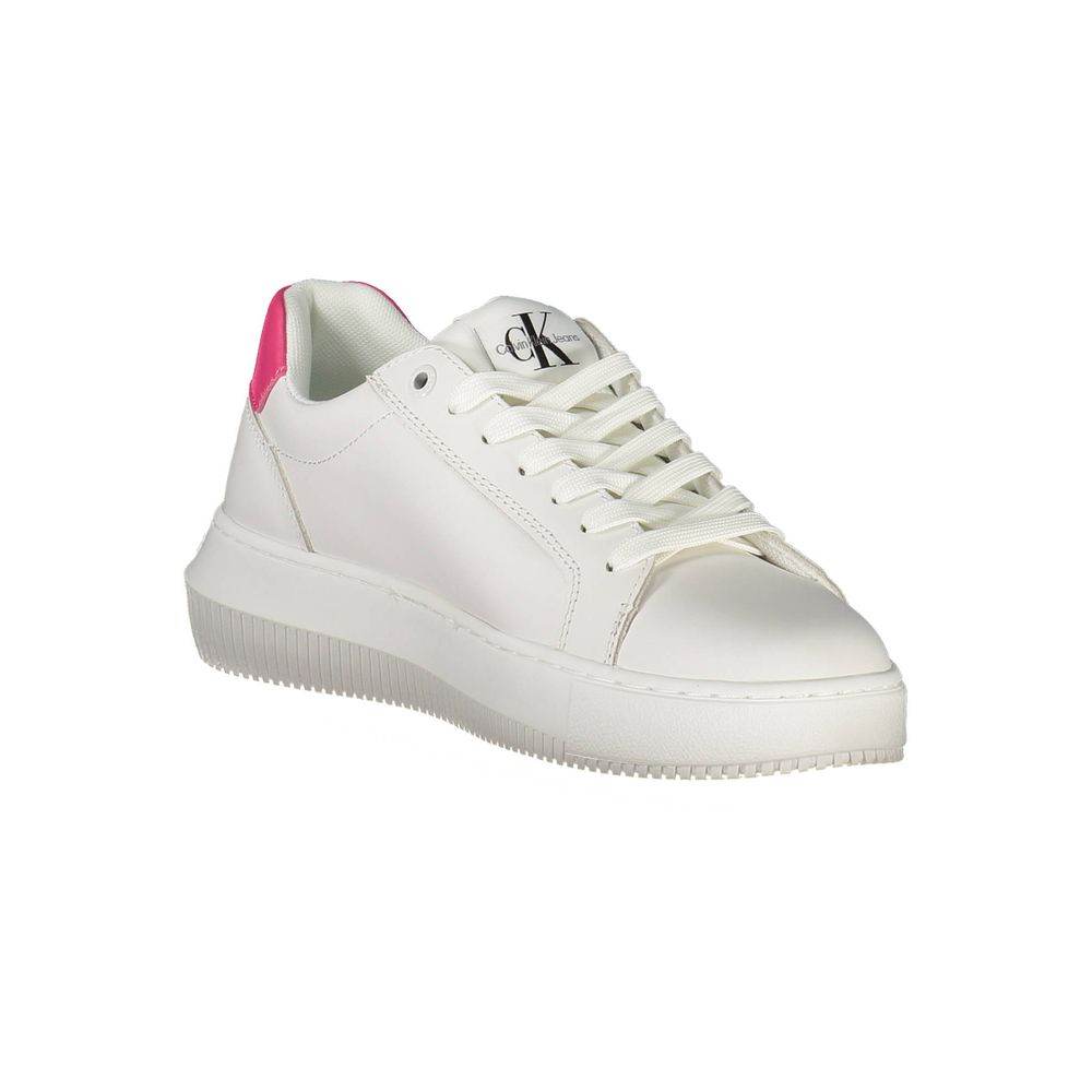 Calvin Klein White Leather Women Sneaker - Hilstor