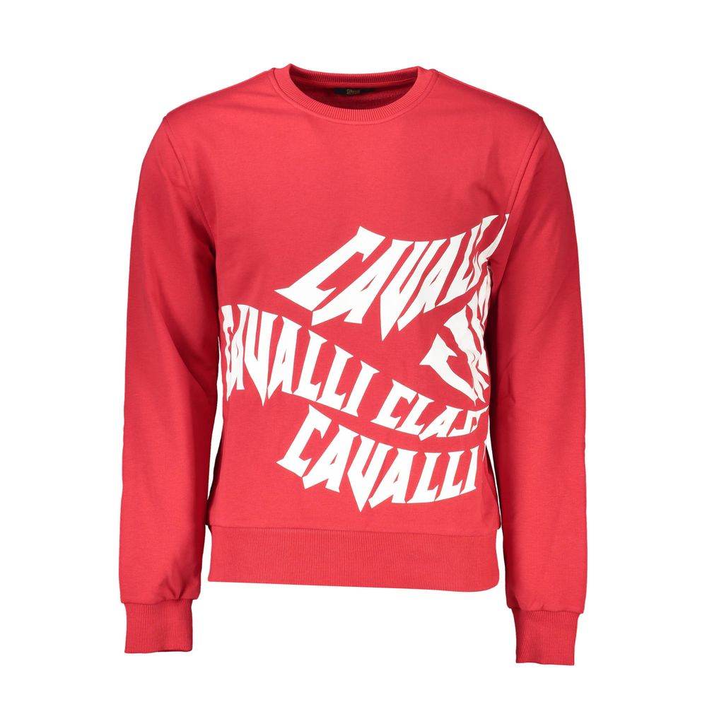 Cavalli Class Red Cotton Men Sweater - Hilstor