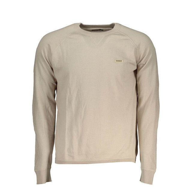 Napapijri Chic Beige Long Sleeve Crew Neck Sweater - Hilstor