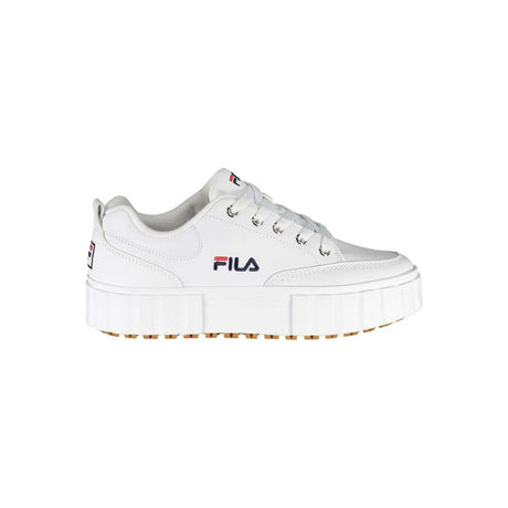 Fila Chic White Wedge Sneakers with Embroidered Detail - Hilstor