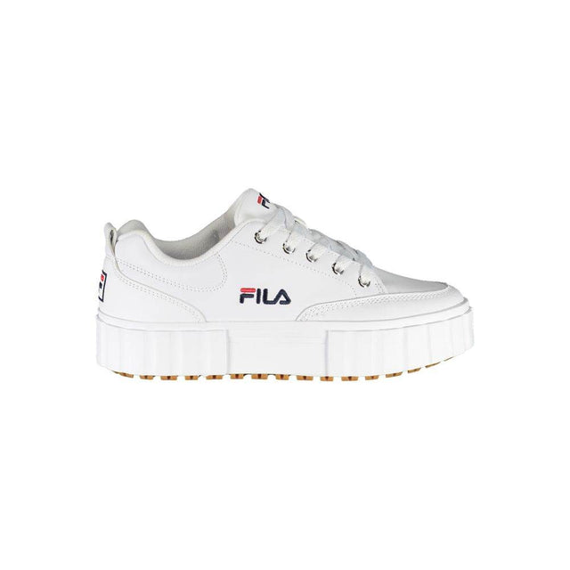 Fila Chic White Wedge Sneakers with Embroidered Detail - Hilstor