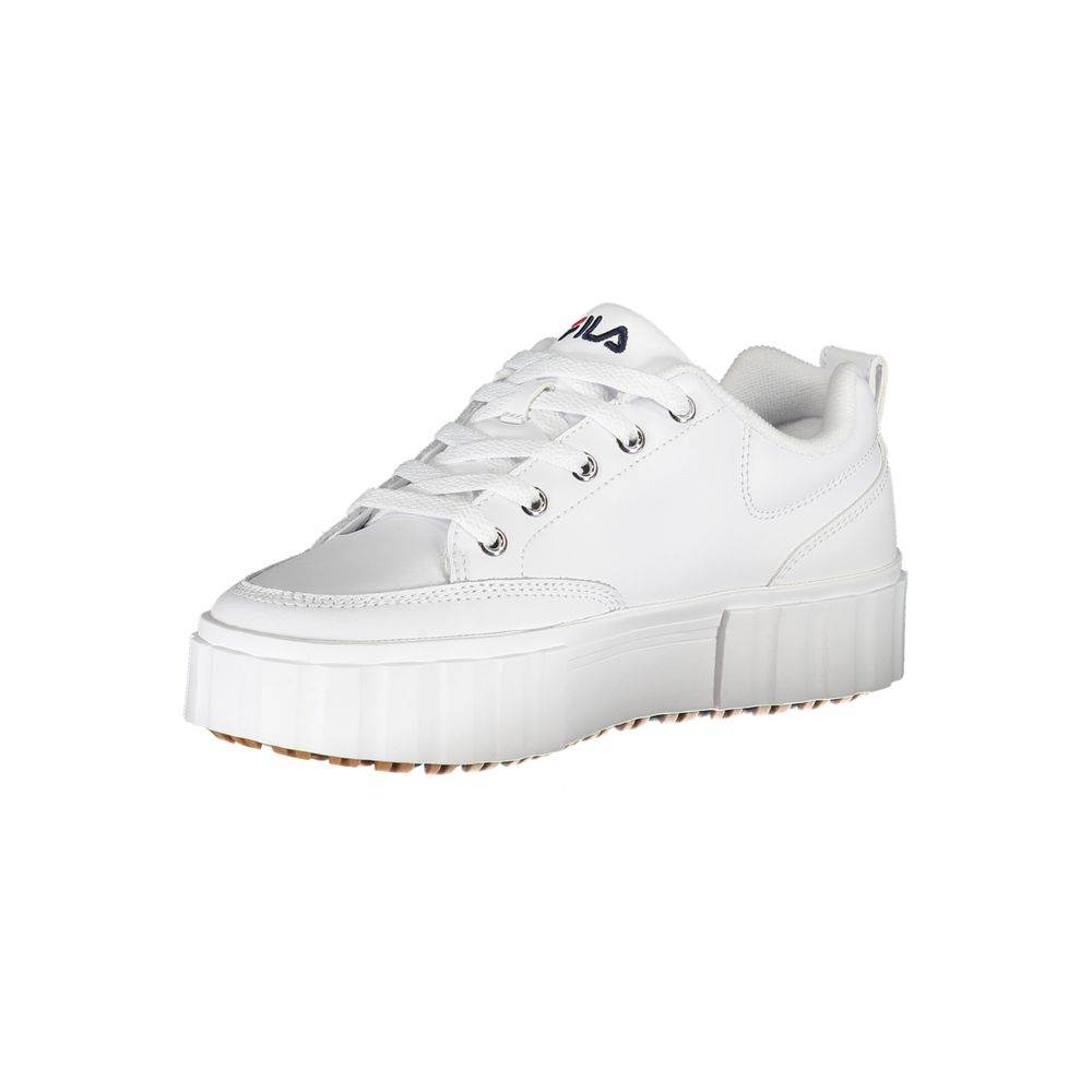Fila Chic White Wedge Sneakers with Embroidered Detail - Hilstor