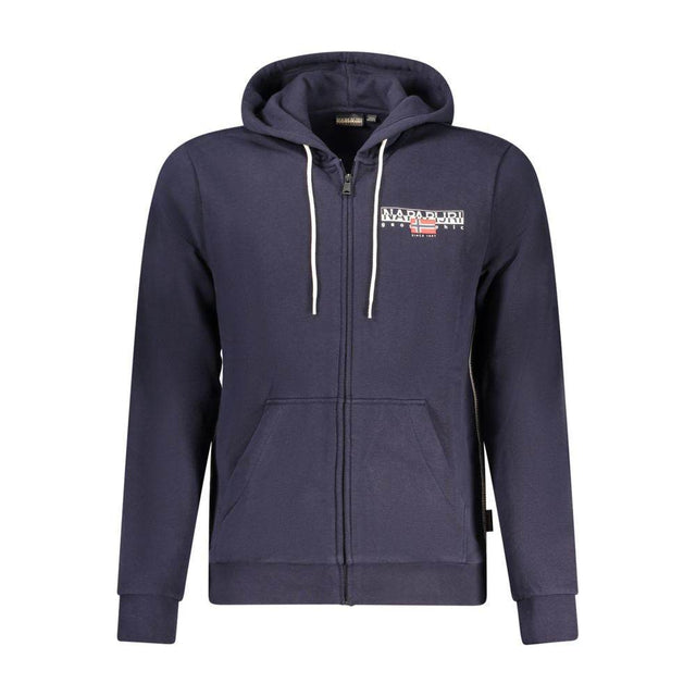 Napapijri Blue Cotton Men's Hoodie - Hilstor