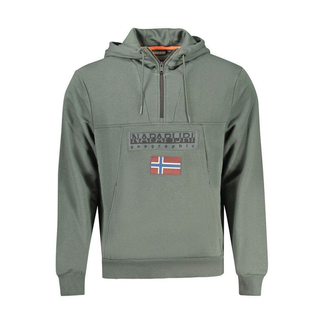 Napapijri Green Cotton Men Hoodie - Hilstor