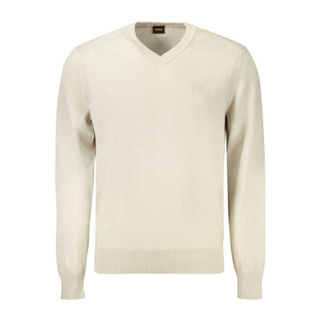 Hugo Boss Beige Cotton Men Sweater - Hilstor