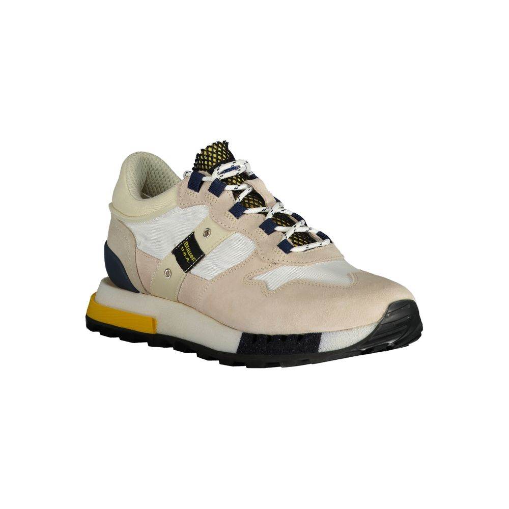 Blauer White Leather Men Sneaker - Hilstor