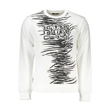Cavalli Class White Cotton Men Sweater - Hilstor