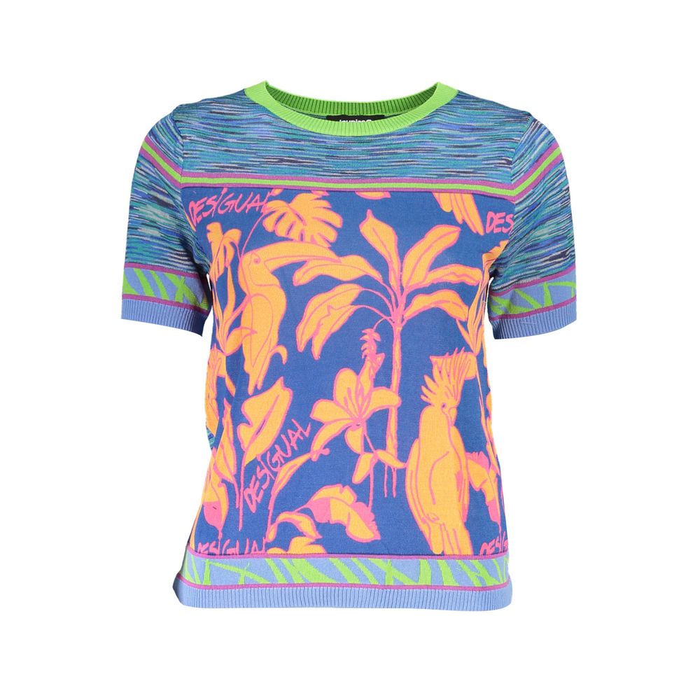 Desigual Blue Cotton Sweater