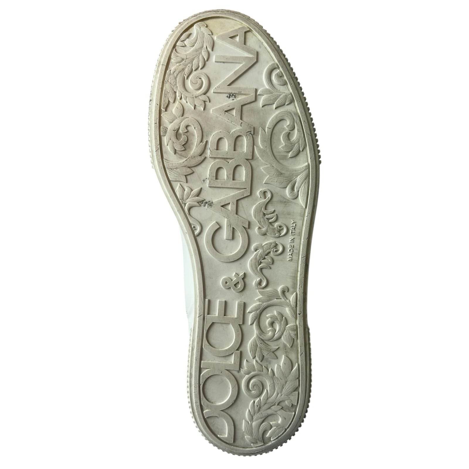 Dolce & Gabbana White Miami Leather Low Top Sneakers Shoes - Hilstor
