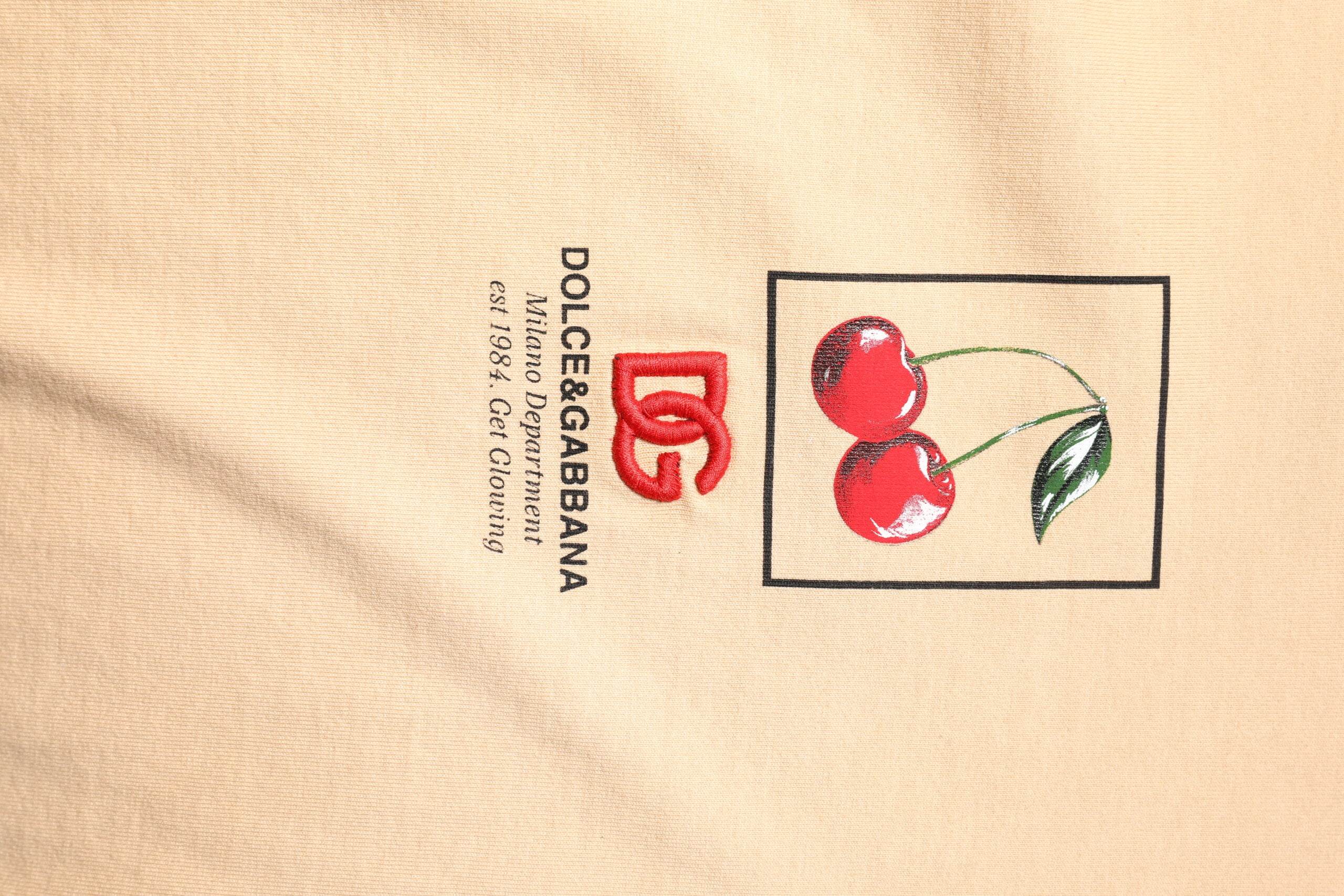 Dolce & Gabbana Beige Cotton Logo Print Crew Neck T-shirt - Hilstor