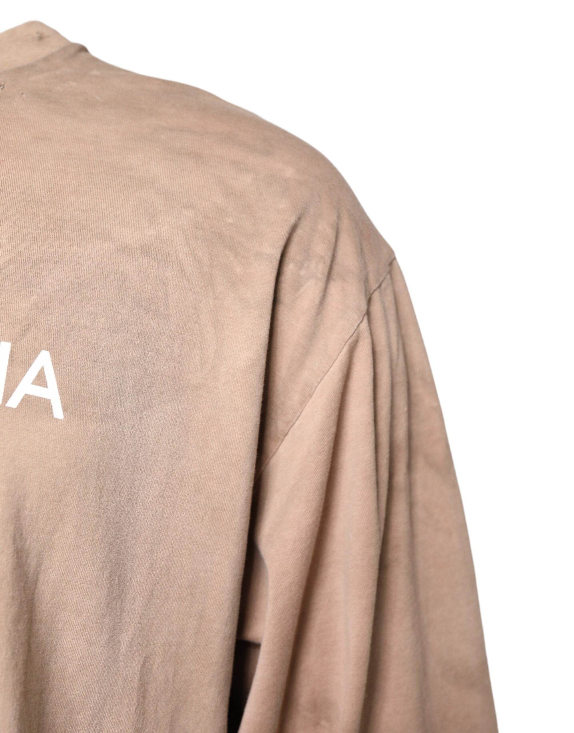 Dolce & Gabbana Beige Tie Dye Logo Print Cropped T-shirt - Hilstor