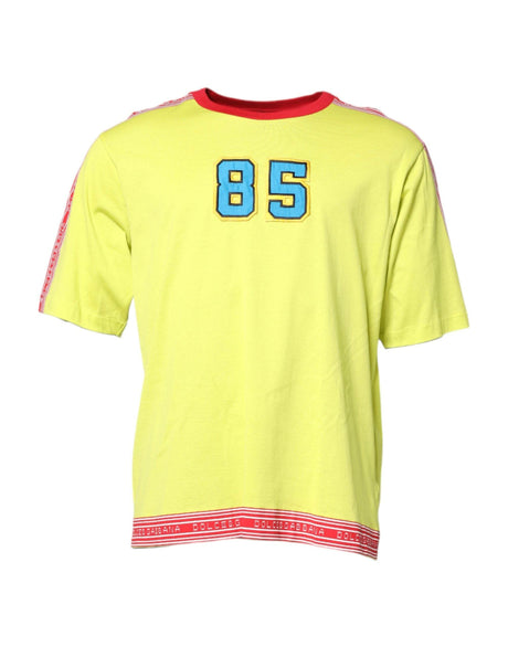 Dolce & Gabbana Green Cotton 85 Patch Crew Neck T-shirt - Hilstor
