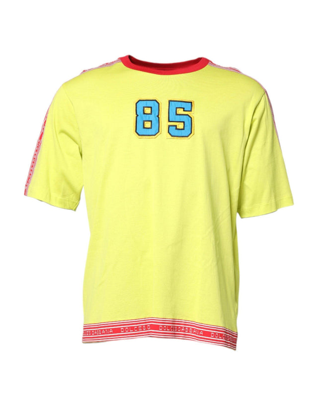 Dolce & Gabbana Green Cotton 85 Patch Crew Neck T-shirt - Hilstor