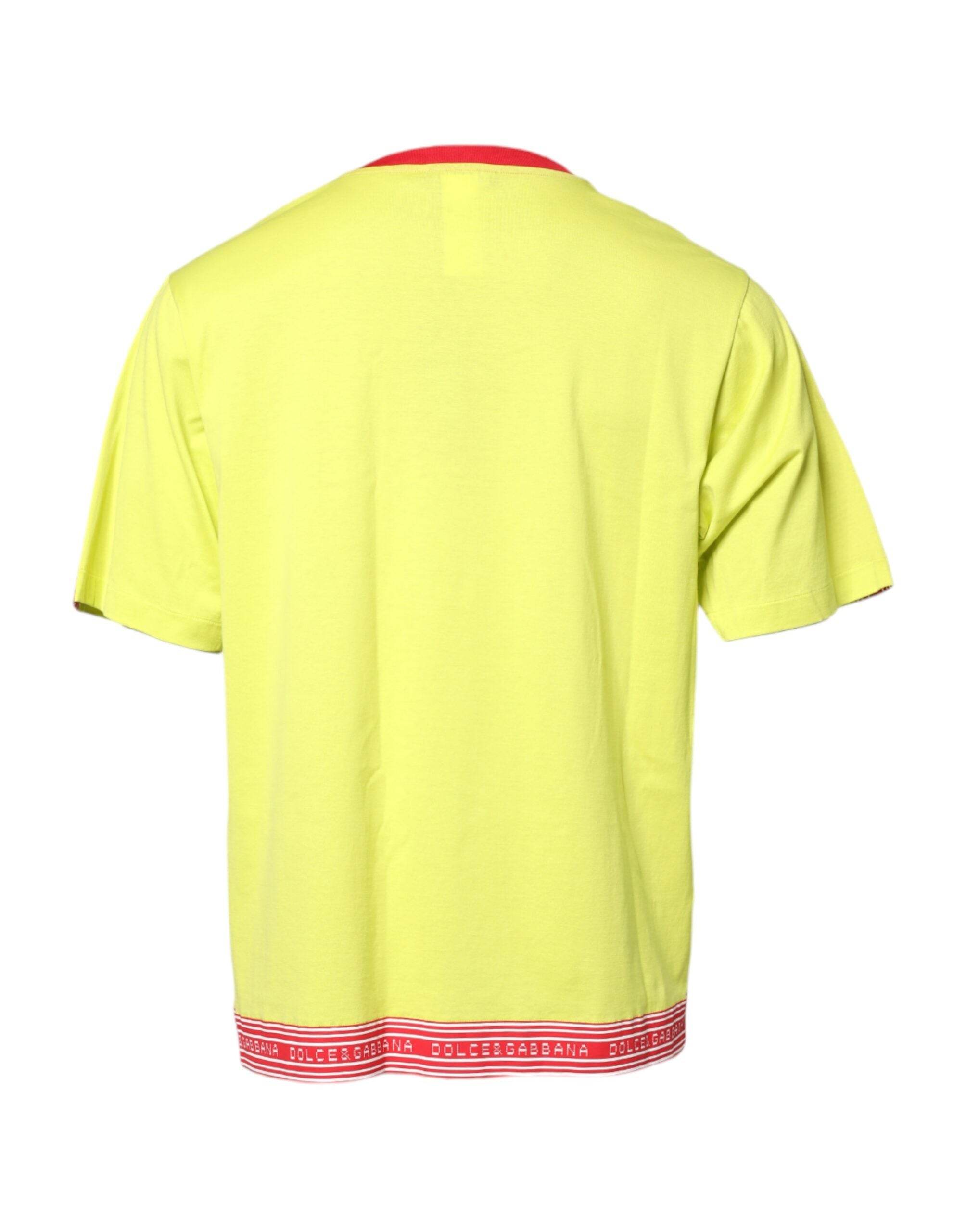 Dolce & Gabbana Green Cotton 85 Patch Crew Neck T-shirt - Hilstor