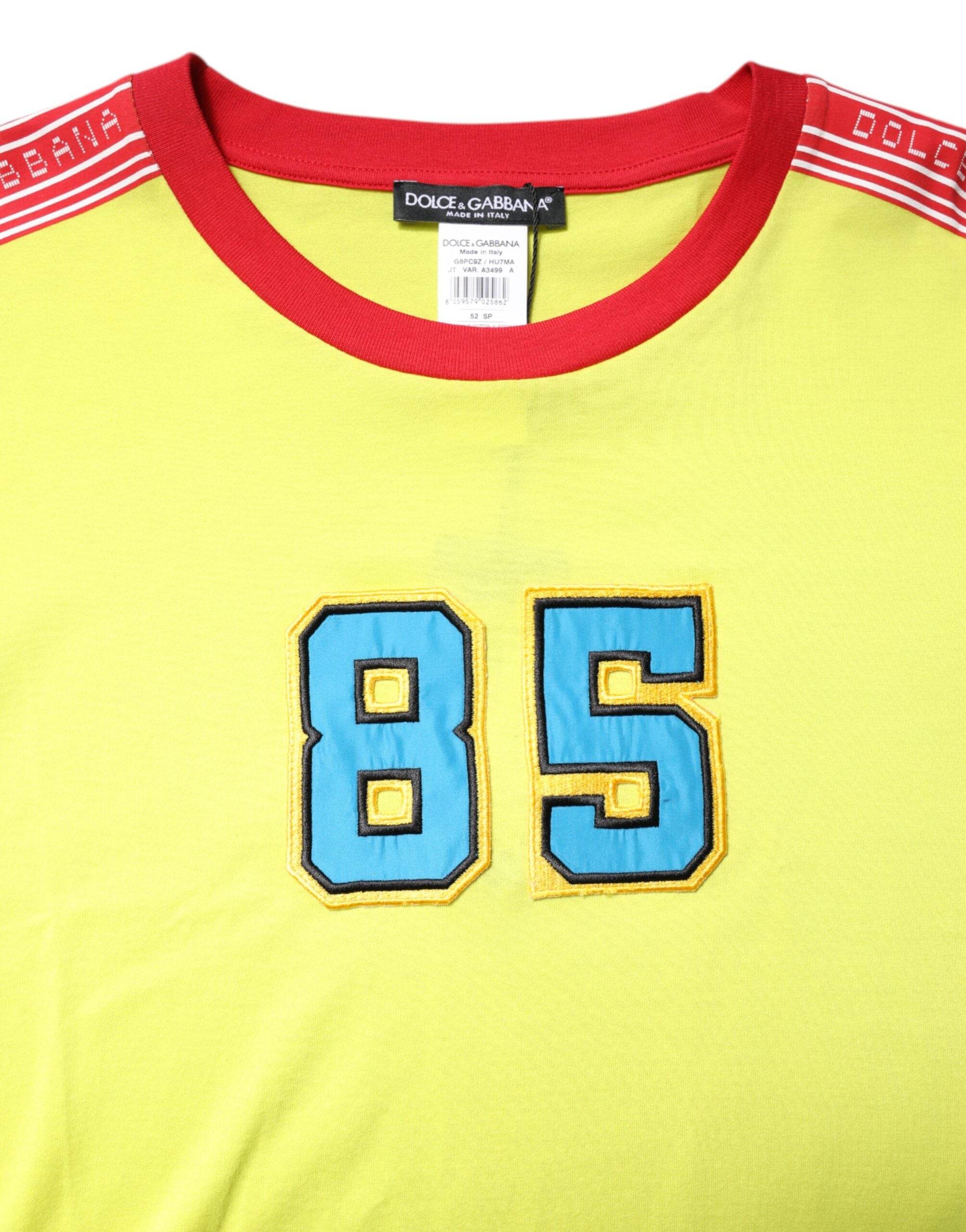 Dolce & Gabbana Green Cotton 85 Patch Crew Neck T-shirt - Hilstor