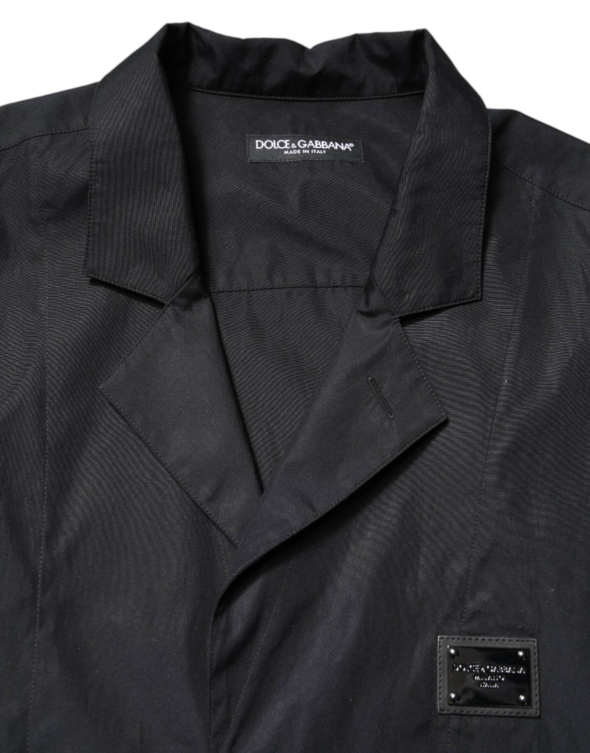 Dolce & Gabbana Black Short Sleeves Button Down Casual Shirt - Hilstor