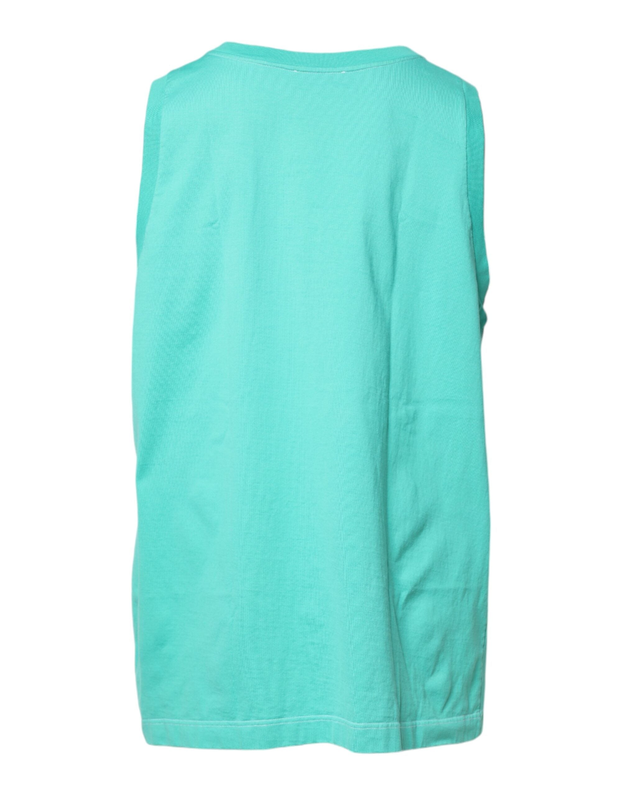 Dolce &amp; Gabbana Grøn Ærmeløs Logo Rund Hals T-shirt