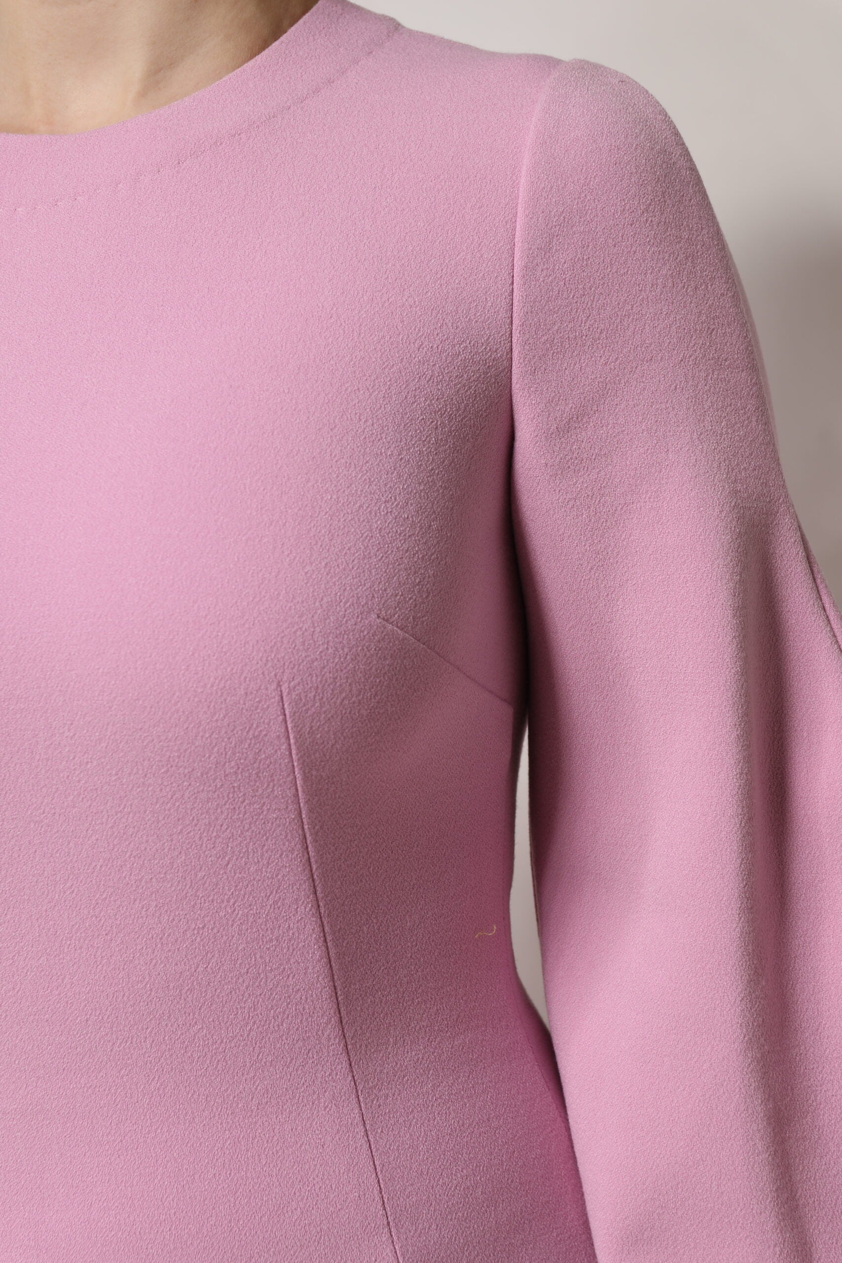 Dolce &amp; Gabbana lyserød polyester minikjole med lange ærmer