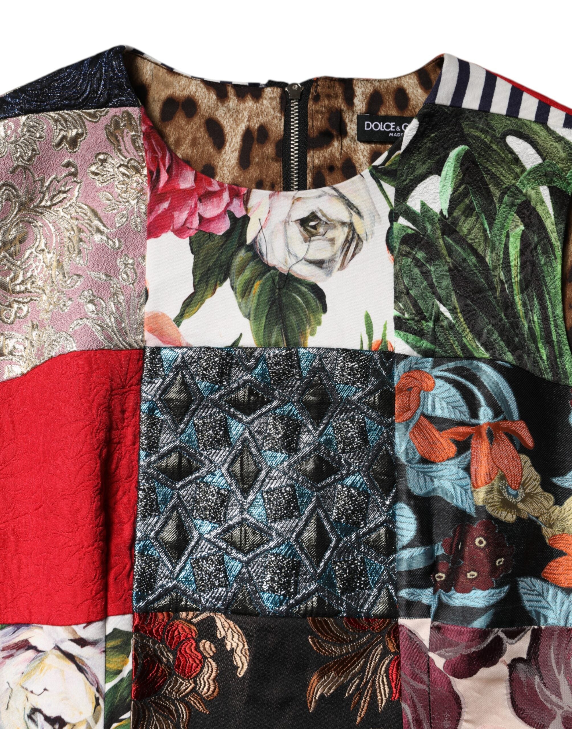 Dolce &amp; Gabbana Flerfarvet Patchwork Ærmeløs Skedekjole