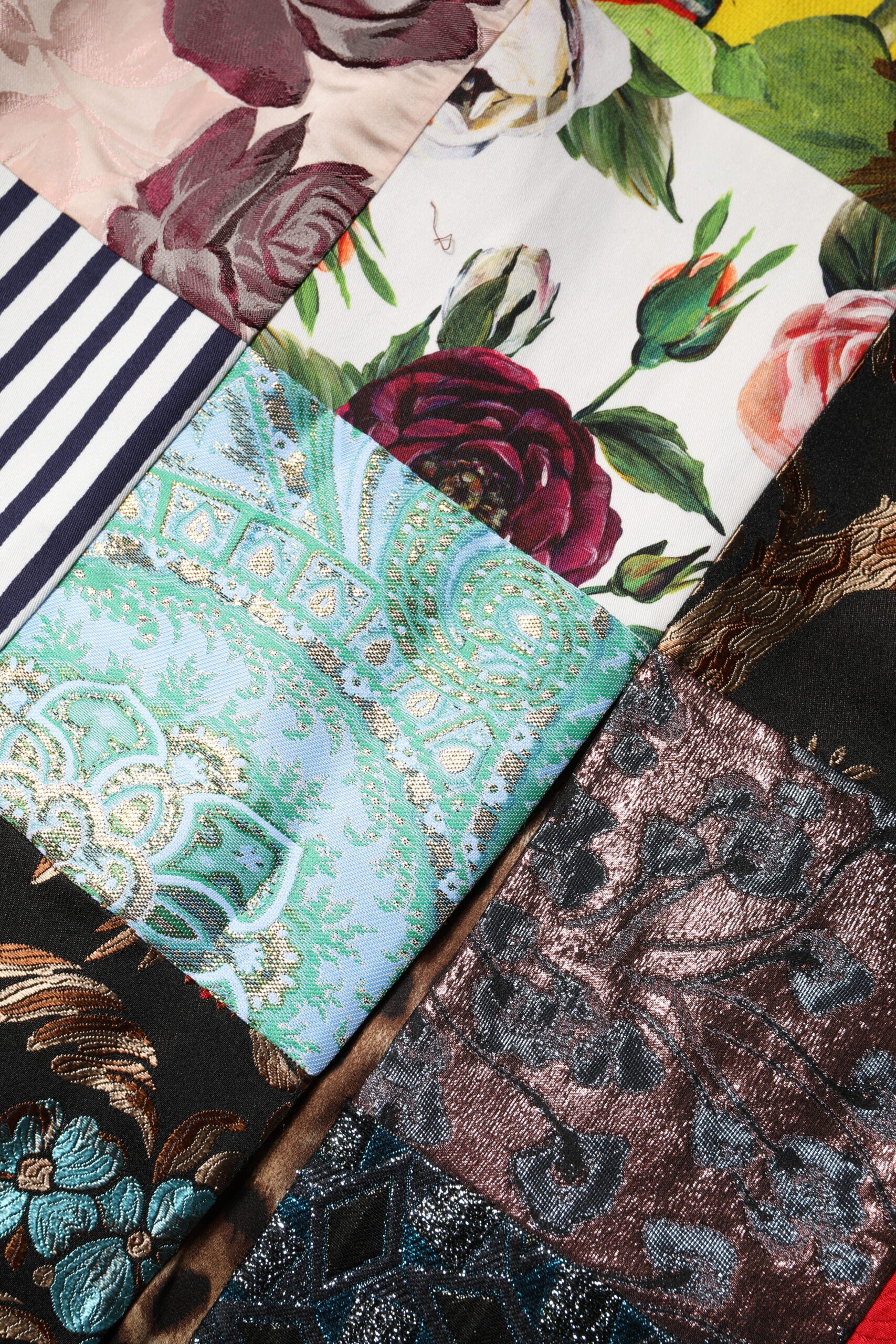 Dolce &amp; Gabbana Flerfarvet Patchwork Ærmeløs Skedekjole