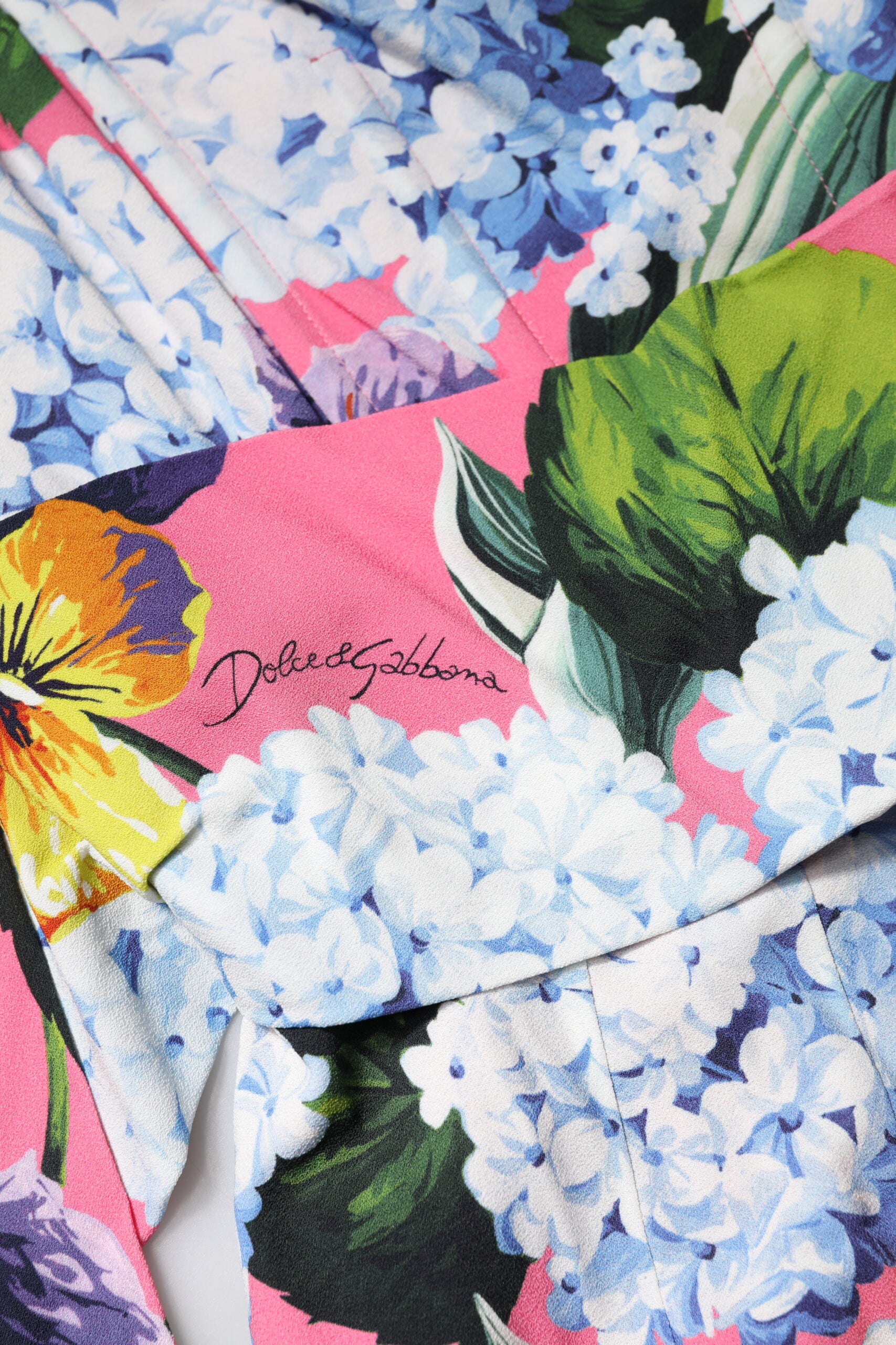 Dolce &amp; Gabbana Multifarvet Blomsterprintet Plisseret Midikjole