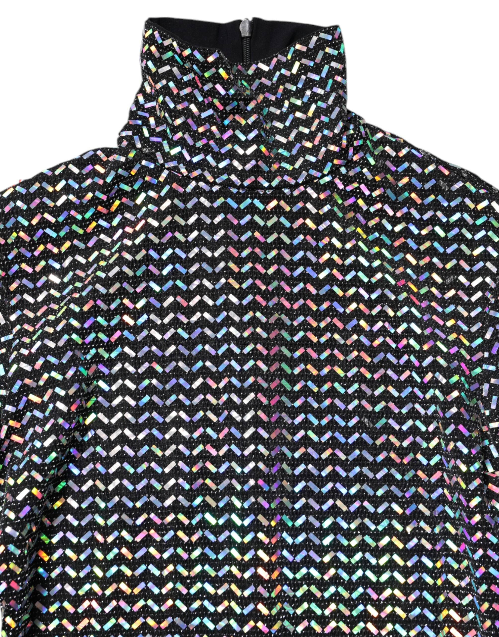 Dolce &amp; Gabbana sort udsmykket nylon Bodycon mini kjole