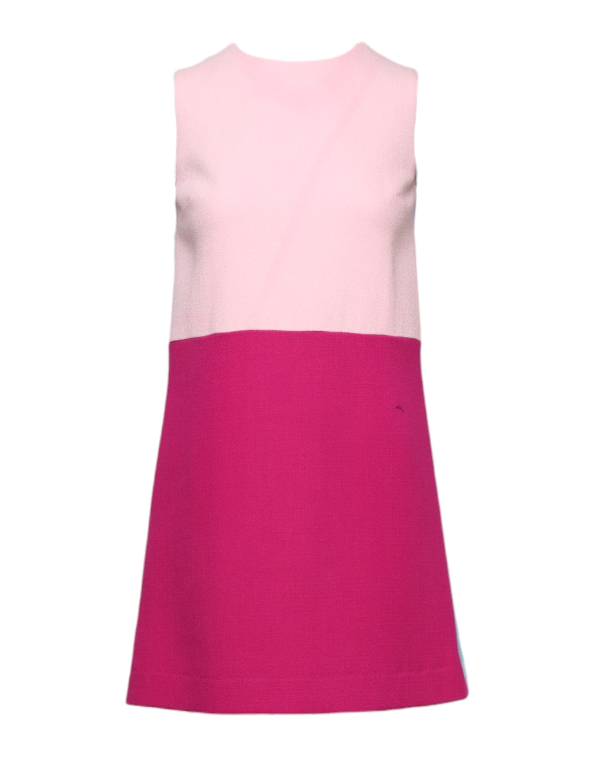 Dolce &amp; Gabbana Pink Blå Uld Ærmeløs Shift Minikjole