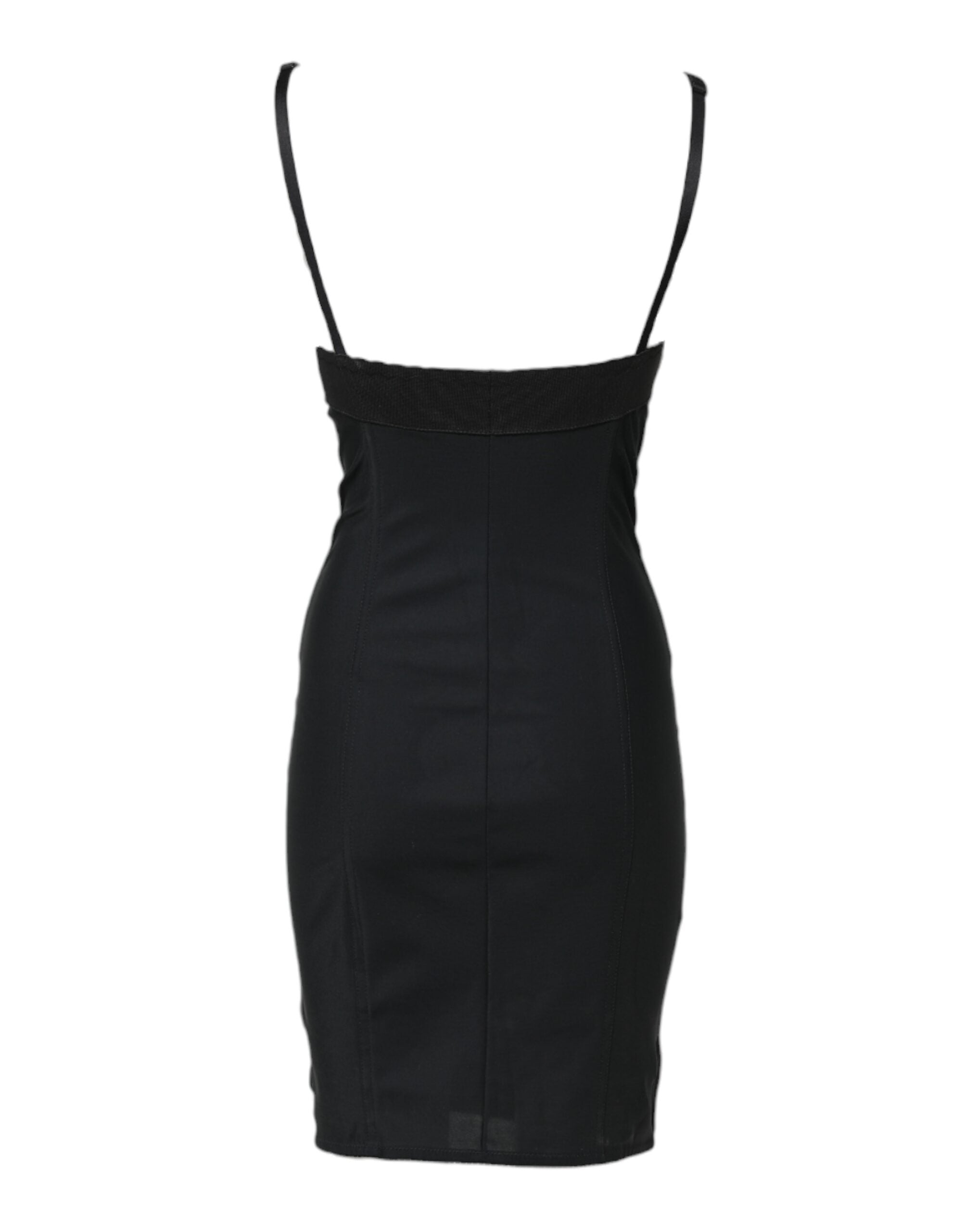 Dolce & Gabbana Black Spaghetti Strap Bodycon Sheath Dress