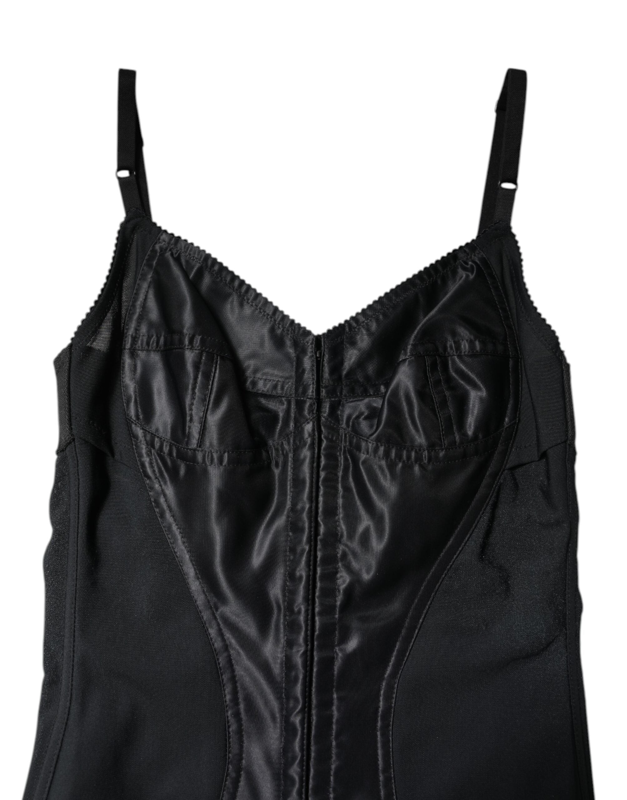 Dolce & Gabbana Black Spaghetti Strap Bodycon Sheath Dress