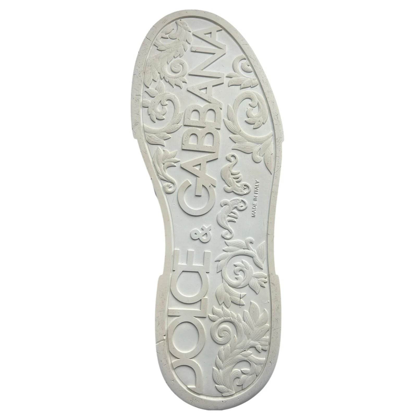 Dolce & Gabbana White Leather DG Logo Low Top Sneaker Shoes - Hilstor
