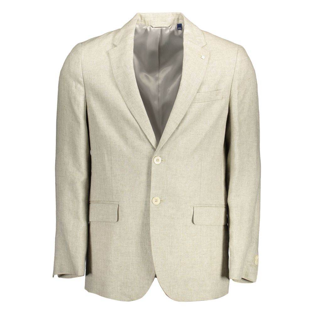 Gant Beige Linen Men Jacket - Hilstor
