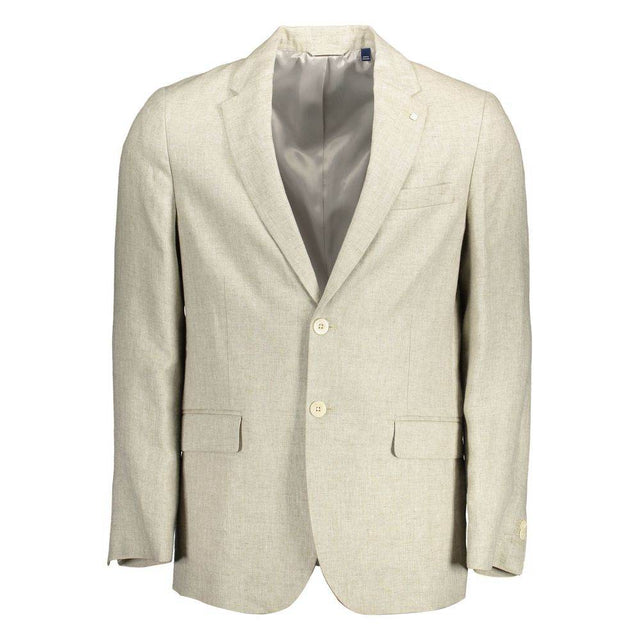Gant Beige Linen Men Jacket - Hilstor