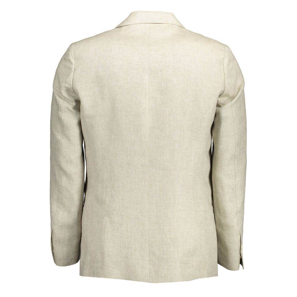 Gant Beige Linen Men Jacket - Hilstor