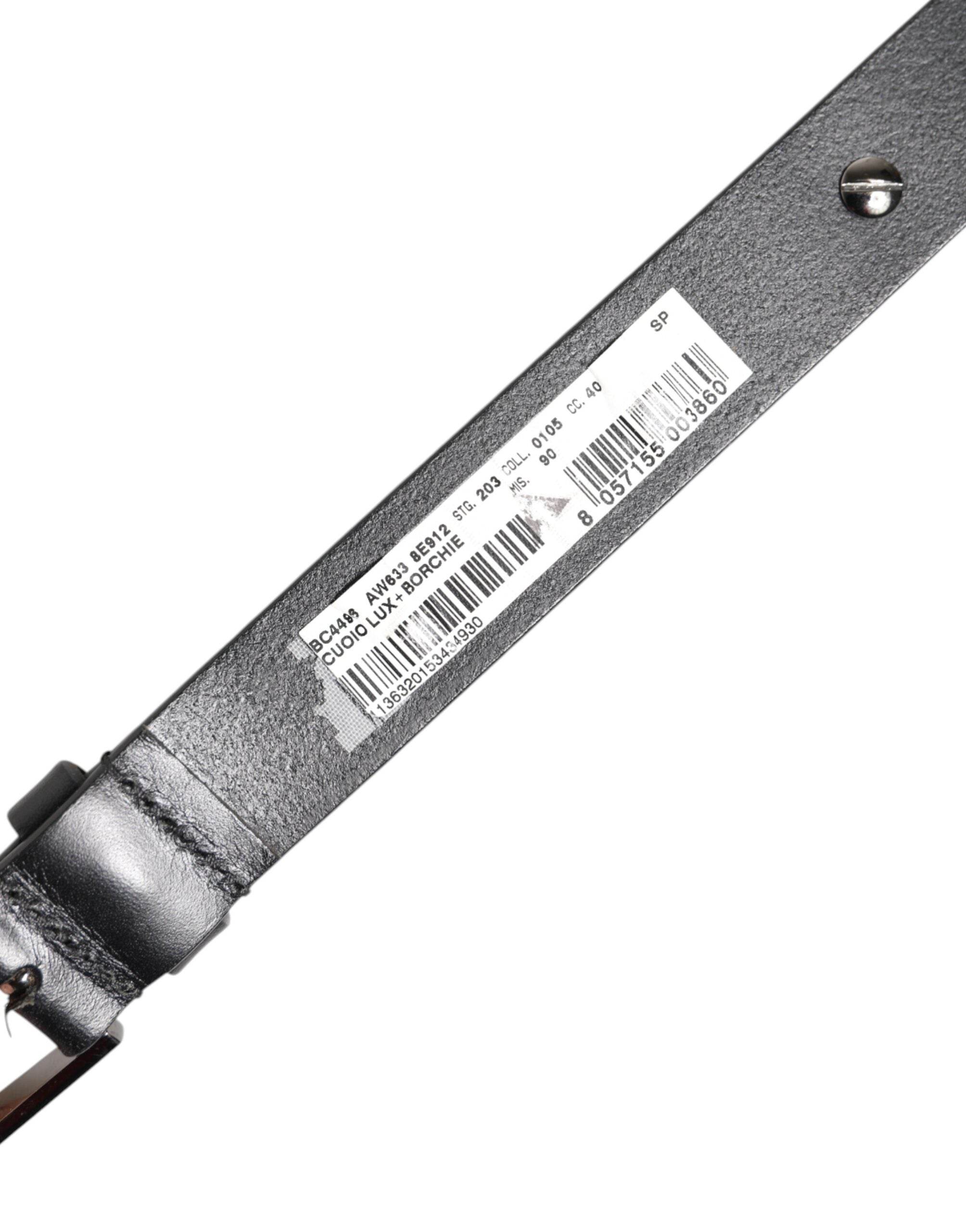 Dolce & Gabbana Black Luxury Leather DG Studs Buckle Belt - Hilstor