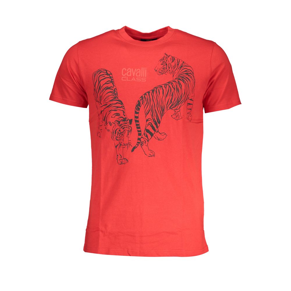 Cavalli klasse rød bomuld T-shirt