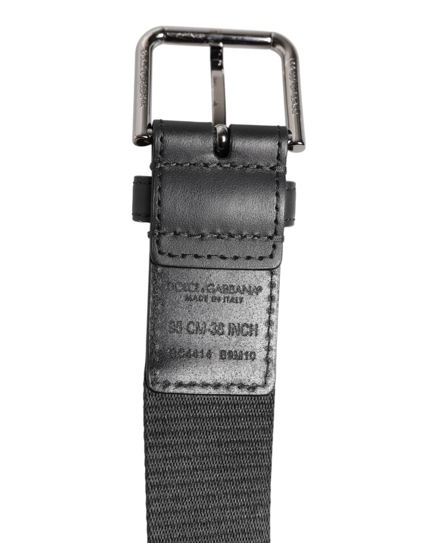 Dolce & Gabbana Green Black Polyester DG Logo Buckle Belt - Hilstor