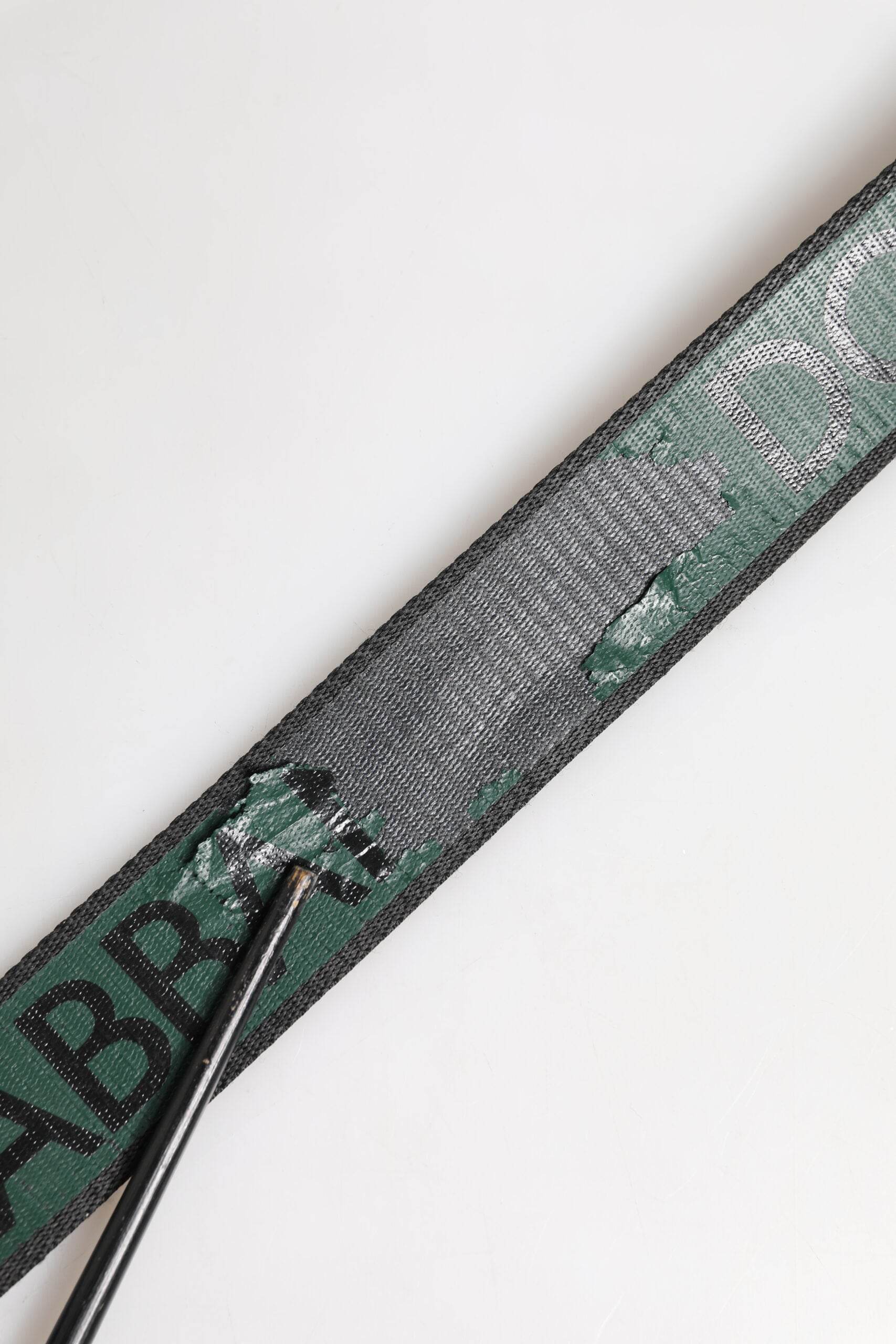 Dolce & Gabbana Green Black Polyester DG Logo Buckle Belt - Hilstor