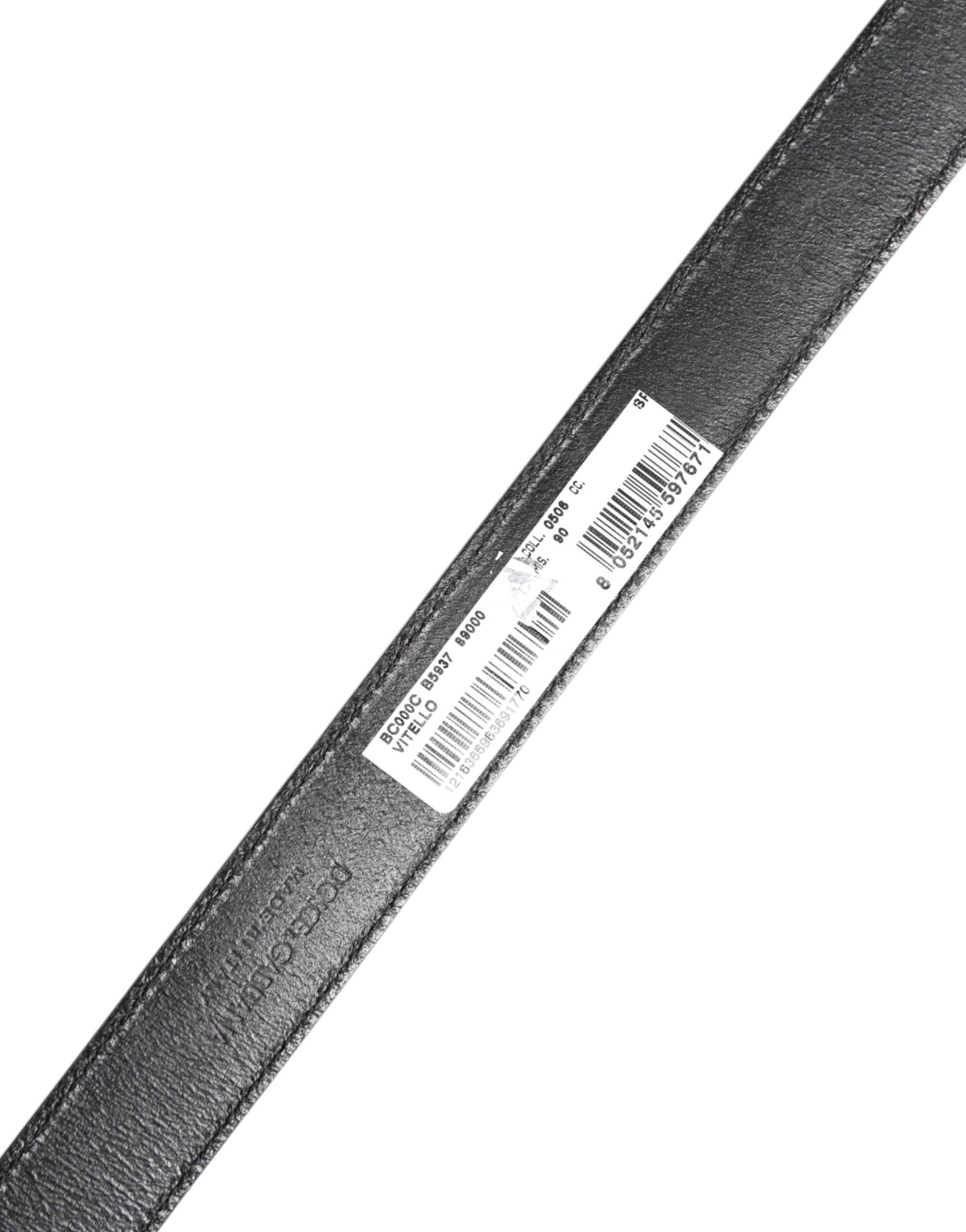 Dolce & Gabbana Black Classic Calfskin Leather Buckle Belt - Hilstor