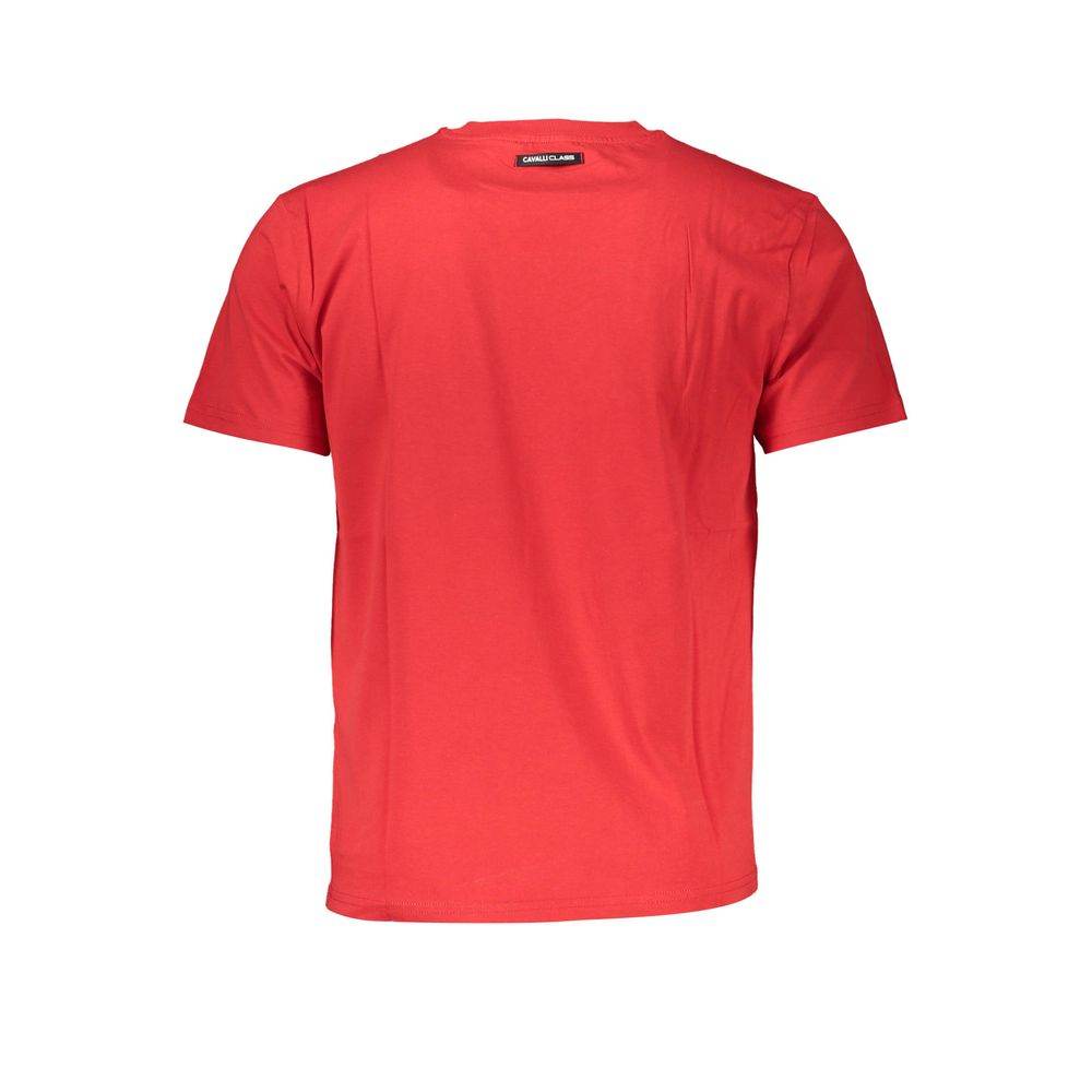 Cavalli Class Red Cotton Men T-Shirt - Hilstor