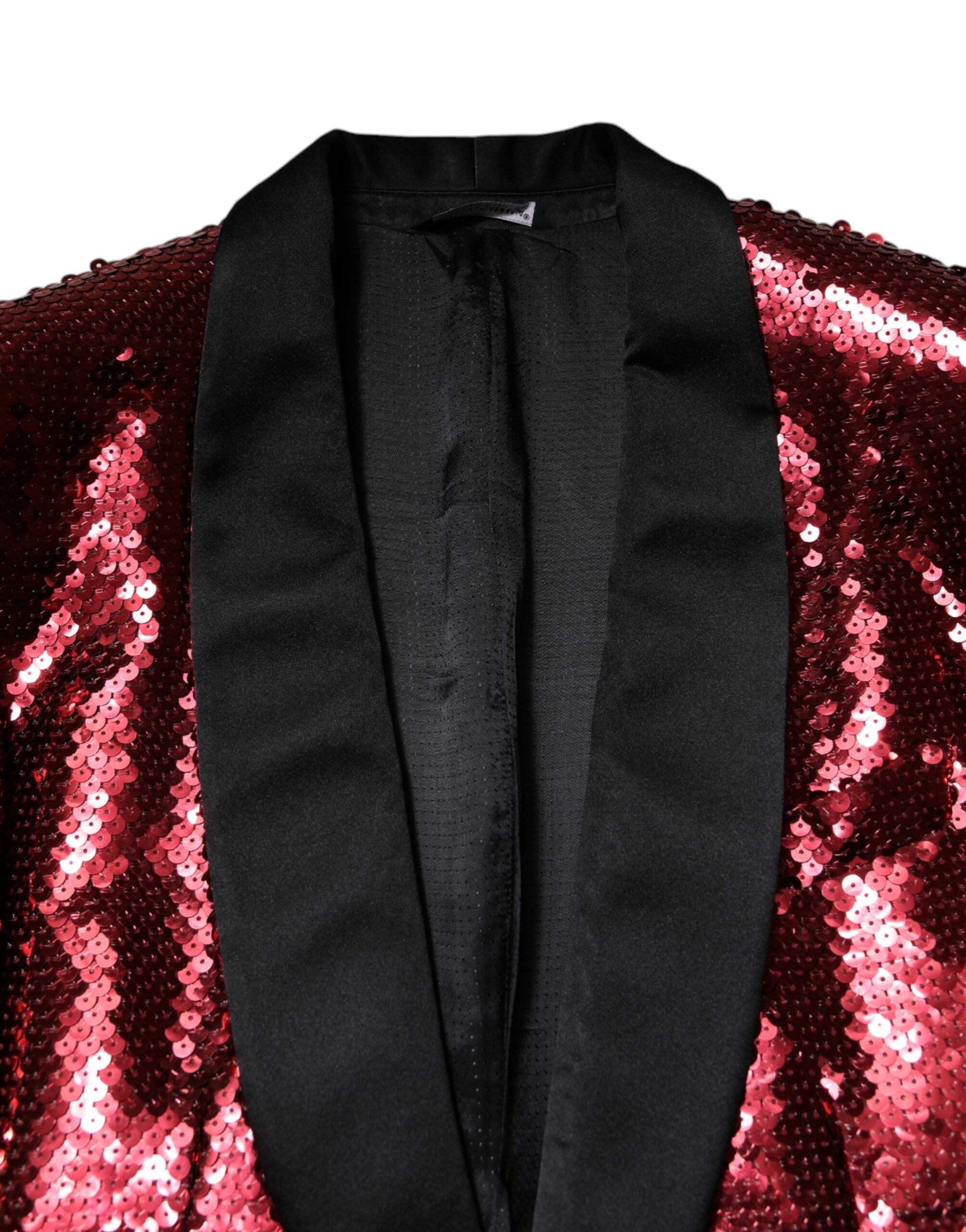 Dolce &amp; Gabbana Rød SICILIA Pailletudsmykket Blazerjakke